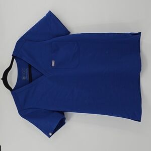 Figs Catarina One Pocket Scrub Top  Blue Women's Size M